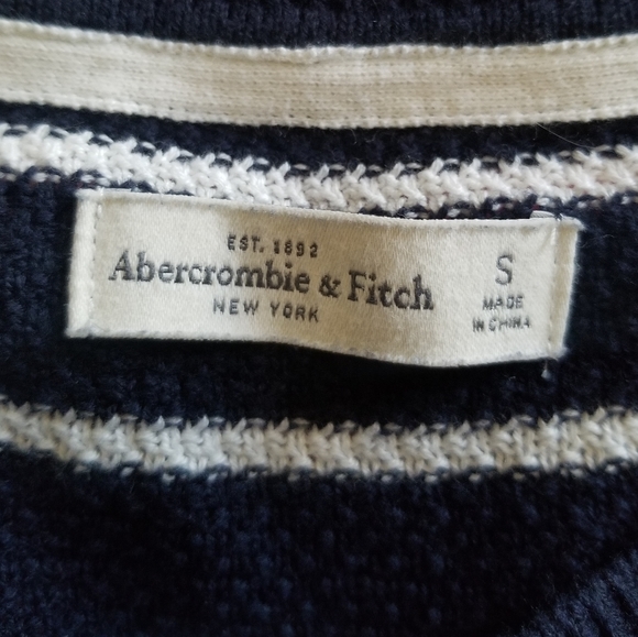 Abercrombie & Fitch Navy Striped Knit Sweater - Picture 11 of 11